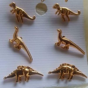 3 Pairs Dinosaur Earrings